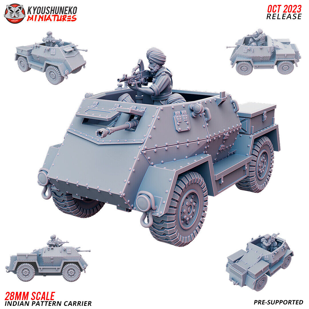 Bolt Action Battlegroup 20 -28mm Indian Pattern Carrier ww2