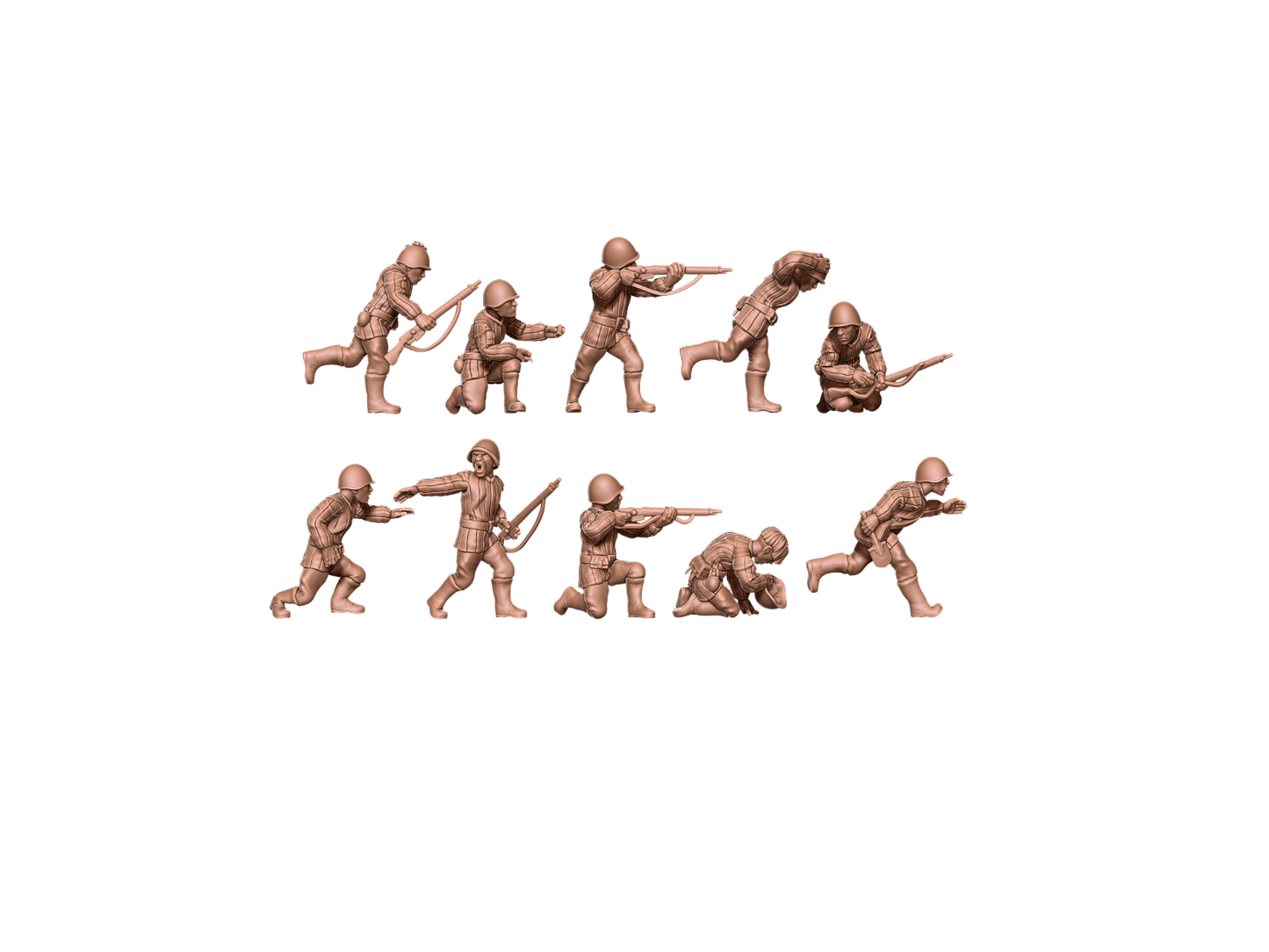 Bolt Action Battelgroup CoC Russian Conscrit Unit (10) 20/28/54MM 1/16