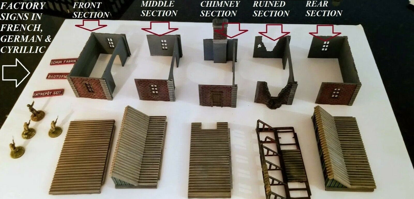 Wargaming Terrain Urban Interlocking Factory Various Scales Historical Wargaming