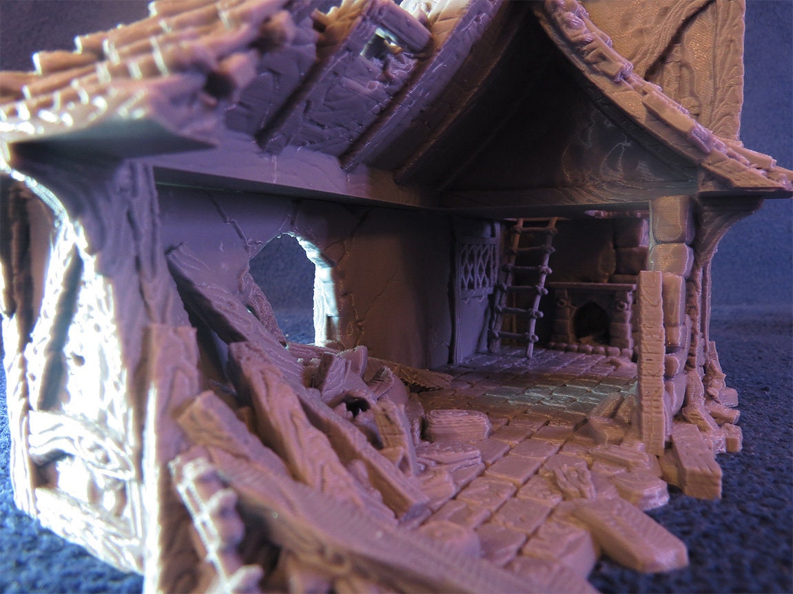 Wargaming Terrain Small Ruined House Various Scales Historical Fantasy Wargaming