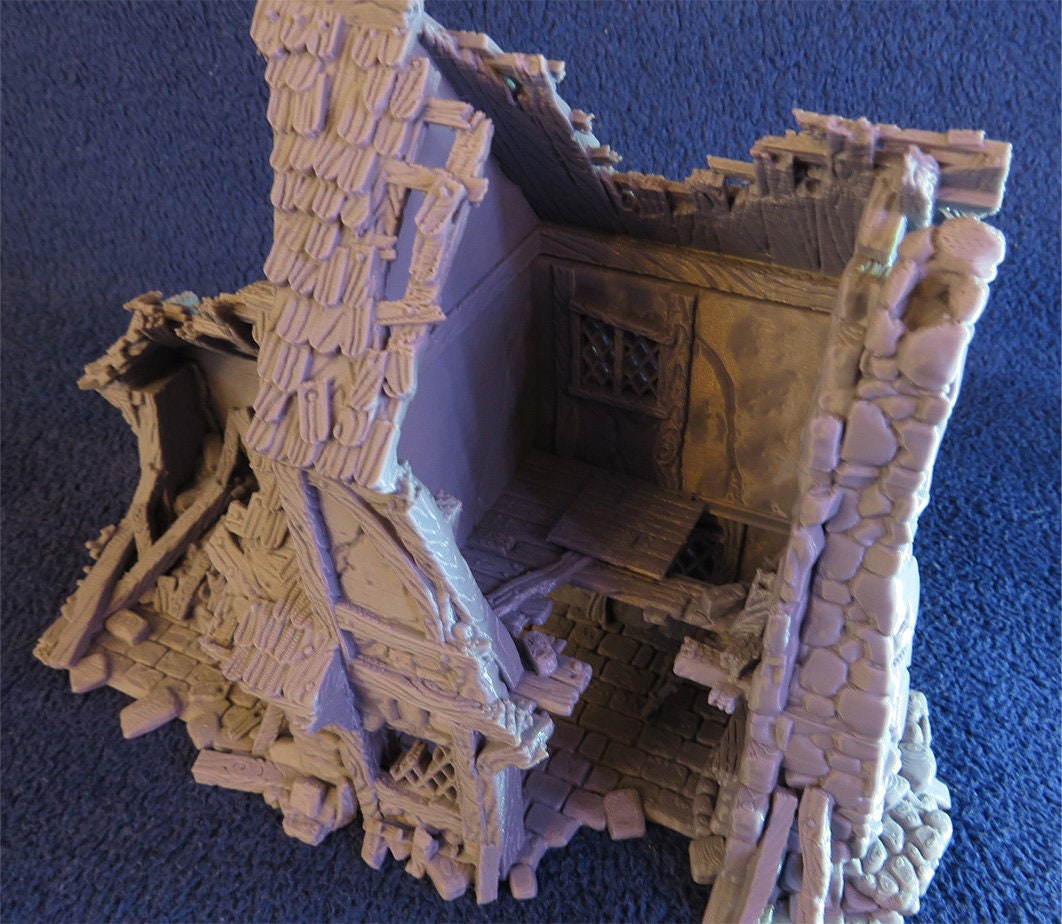 Wargaming Terrain Small Ruined House Various Scales Historical Fantasy Wargaming