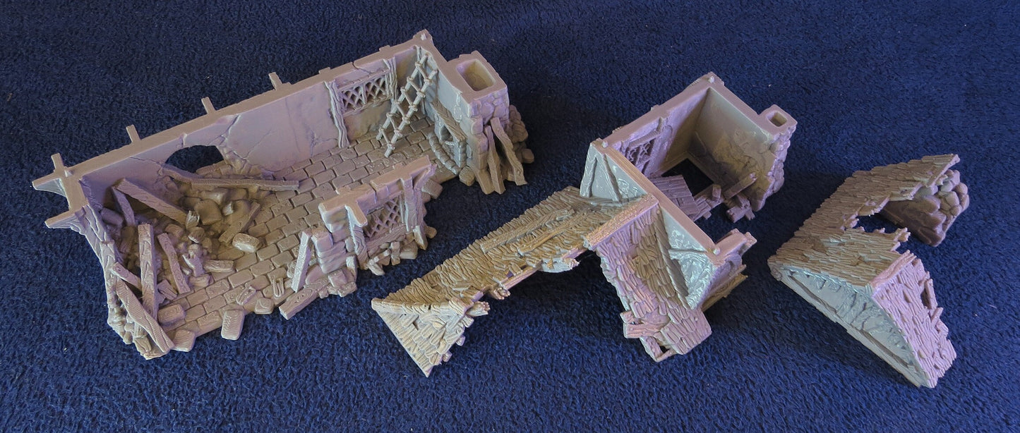 Wargaming Terrain Small Ruined House Various Scales Historical Fantasy Wargaming (US tariffs are pre-paid by us)