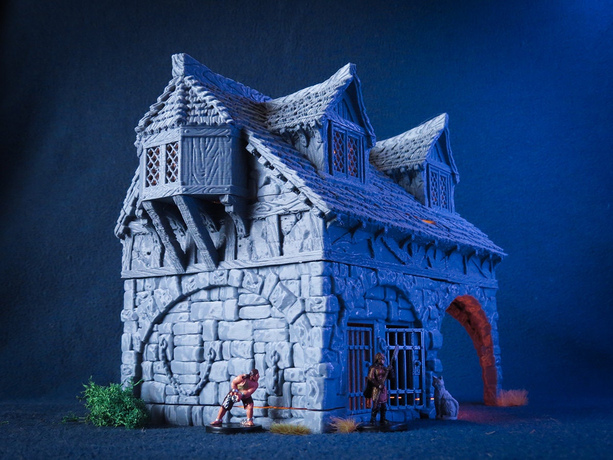 Wargaming Terrain Large Prison House Various Scales Historical Fantasy