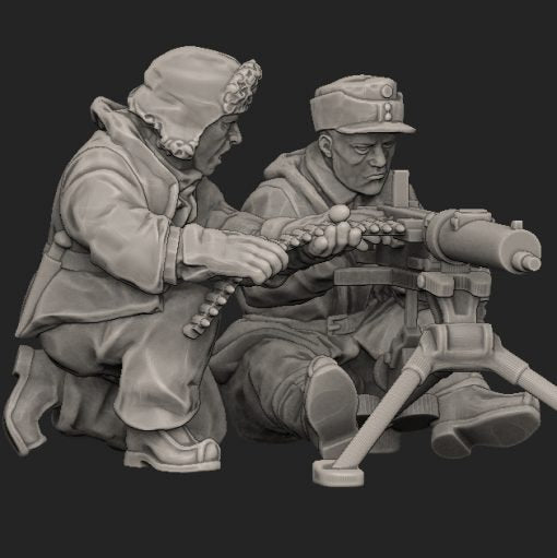 WWII Finnish Maxim MMG Team (3 models) Various Scales Historical Wargaming