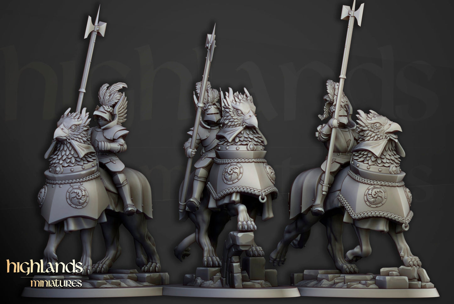 28mm Highland Miniatures Knights of The Rising Sun (3) Fantasy 9th Age