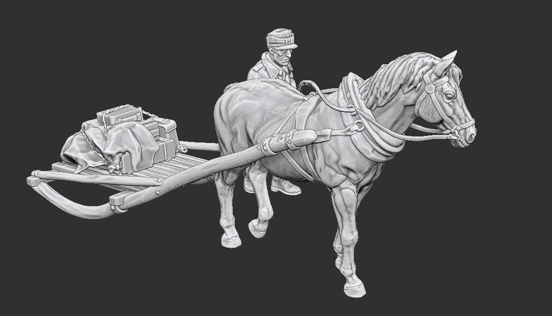 WWII Finnish Horse Drawn Sled Various Scales Historical Wargaming