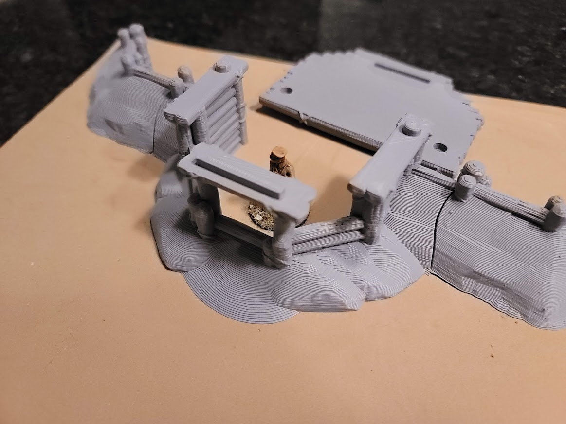 Wargaming Terrain WWII Seawall Bunker and Trenches Set Various Scales Historical Wargaming
