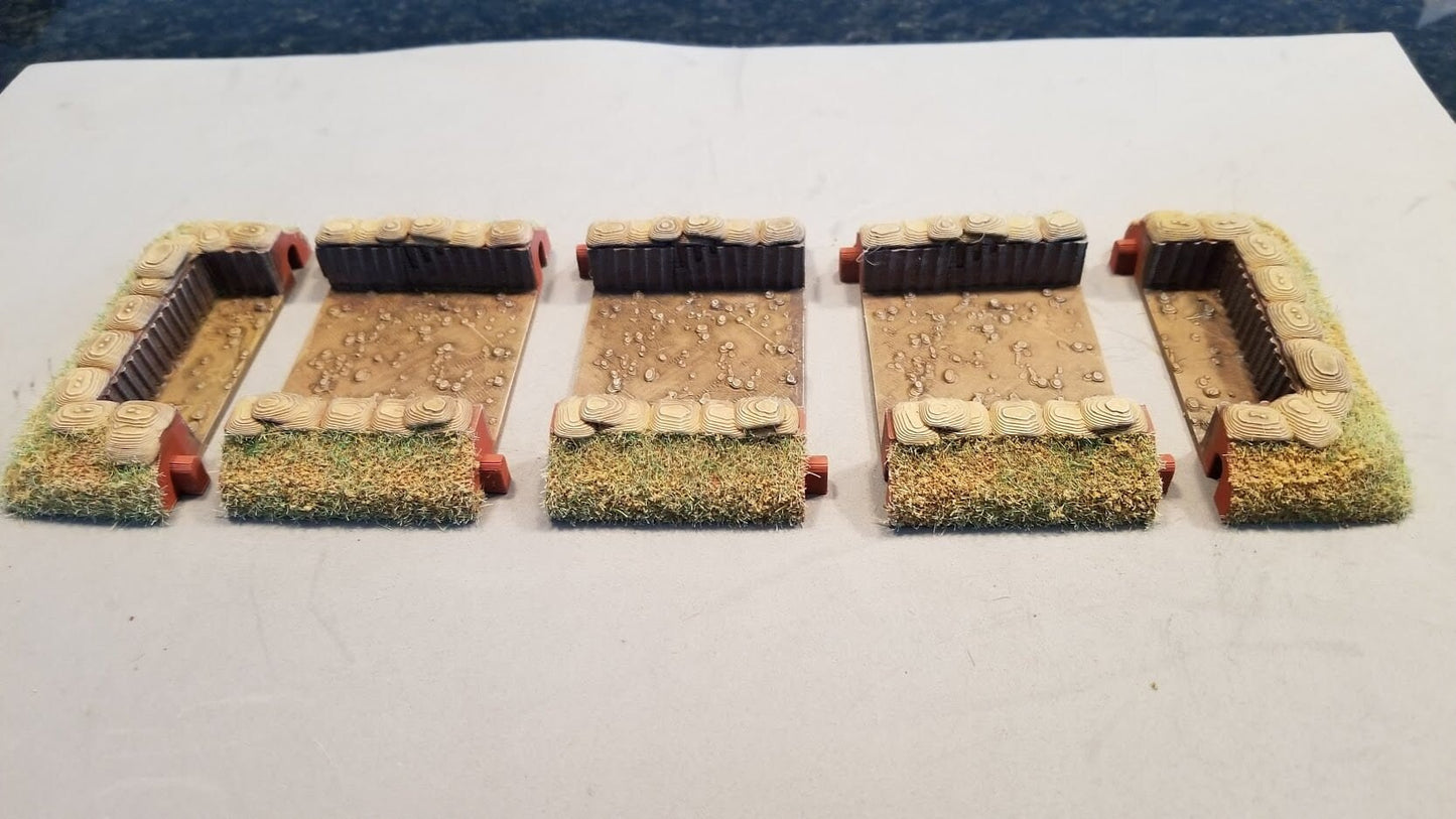 Wargaming Terrain Dug in Entrenchment Set Various Scales Historical Wargaming
