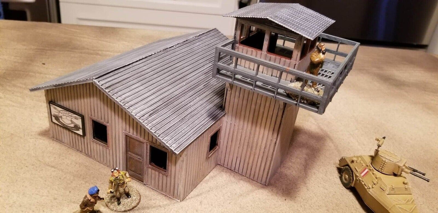 Wargaming Terrain WWII Airport Control Tower Various Scales Historical Wargaming (US tariffs are pre-paid by us)