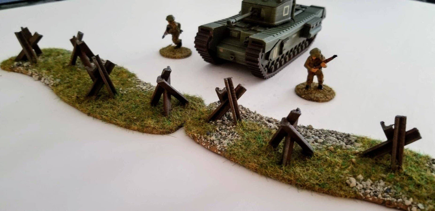 Wargaming Terrain Czech Hedgehog Tank Stops Set (set of 2) Various Scales Historical Wargaming