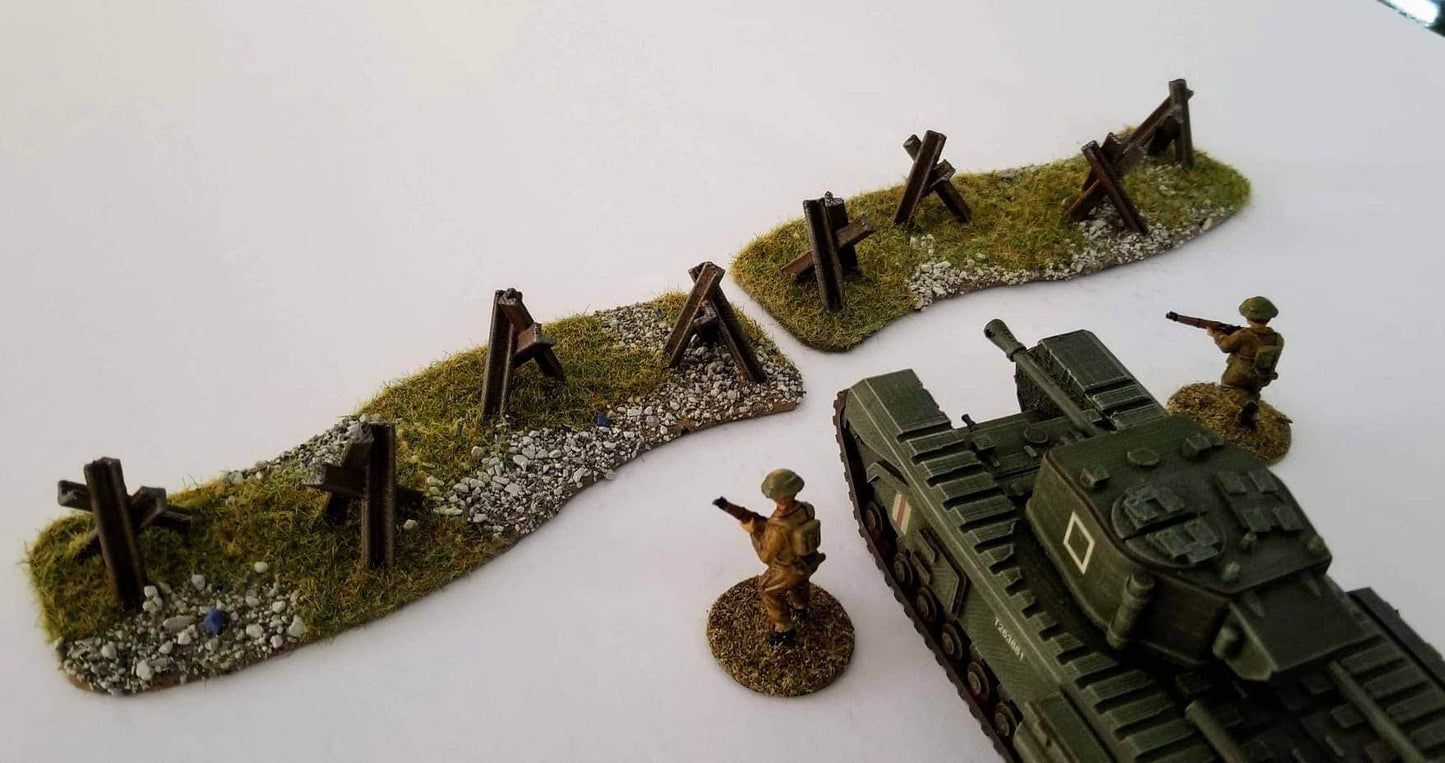 Wargaming Terrain Czech Hedgehog Tank Stops Set (set of 2) Various Scales Historical Wargaming