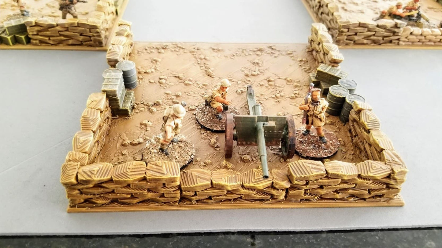 Wargaming Terrain Italian Defensive Positions (set of 3) Various Scales Historical Wargaming (US tariffs are pre-paid by us)