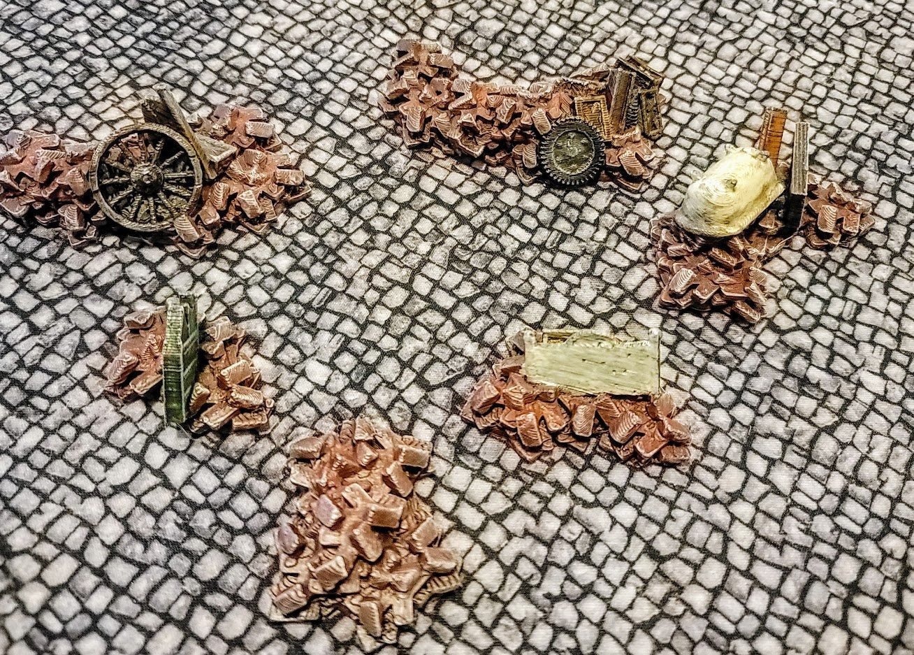 Wargaming Terrain Urban Ruins and Barricade Set Various Scales Historical Wargaming (US tariffs are pre-paid by us)