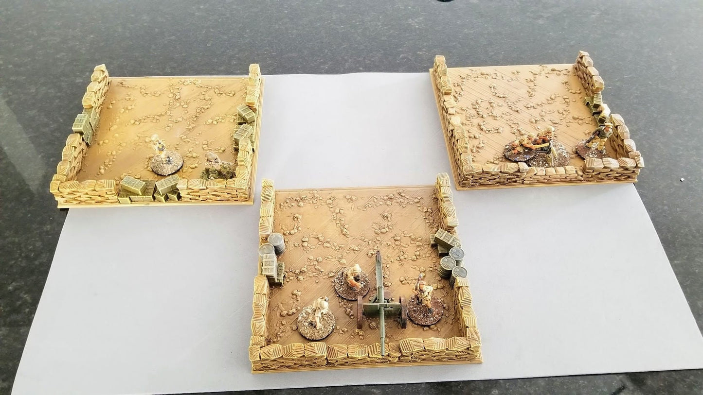 Wargaming Terrain Italian Defensive Positions (set of 3) Various Scales Historical Wargaming
