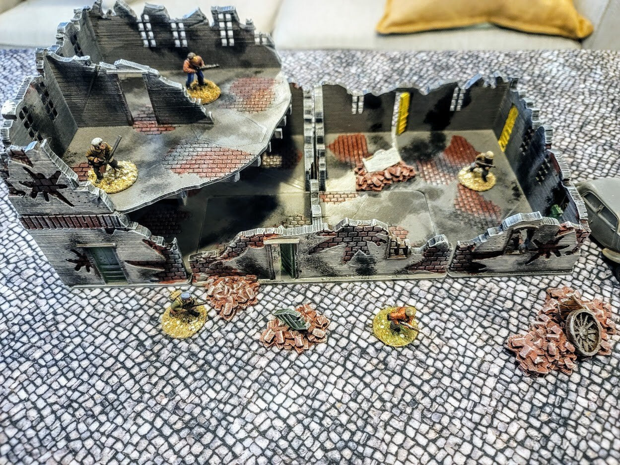 Wargaming Terrain Urban Ruins and Barricade Set Various Scales Historical Wargaming