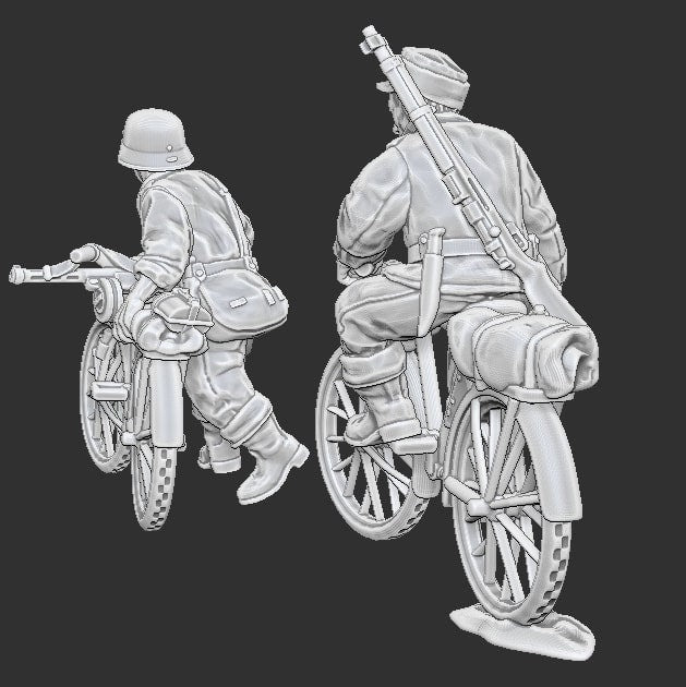 WWII Finnish Summer Bikers (2 models) Various Scales Historical Wargaming (US tariffs are pre-paid by us)