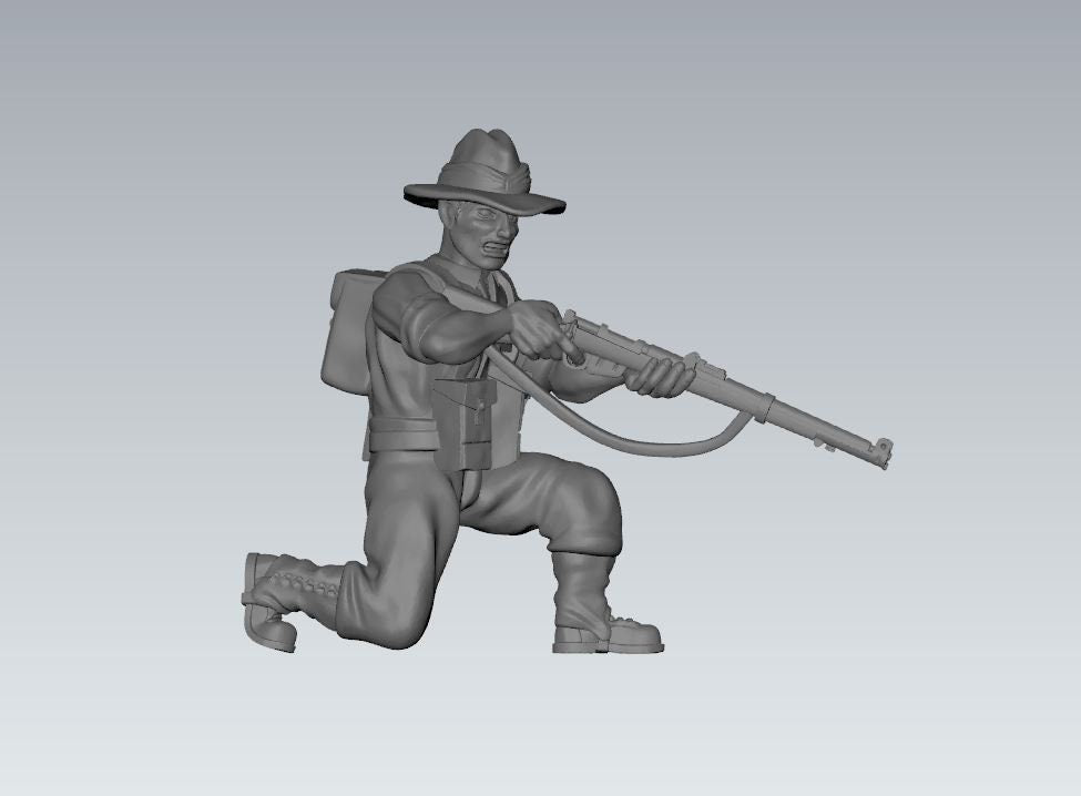 WWII Australian Combat Squad (7 models) Various Scales Historical Wargaming