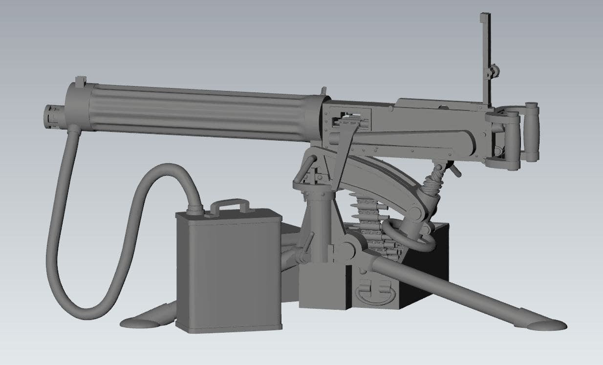WWII British Vickers 303 MMG with Crew (3 models) Various Scales Historical Wargaming