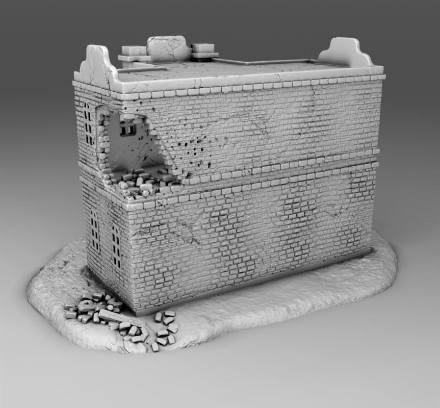 Wargaming Terrain Large Damaged Arab Building 2 Various Scales Historical Wargaming