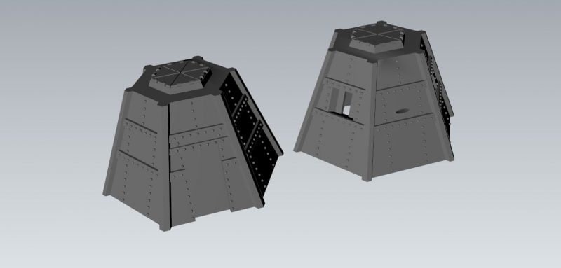 Wargaming Terrain Japanese Steel Pillbox Set (2 Pillboxes) Various Scales Historical Wargaming