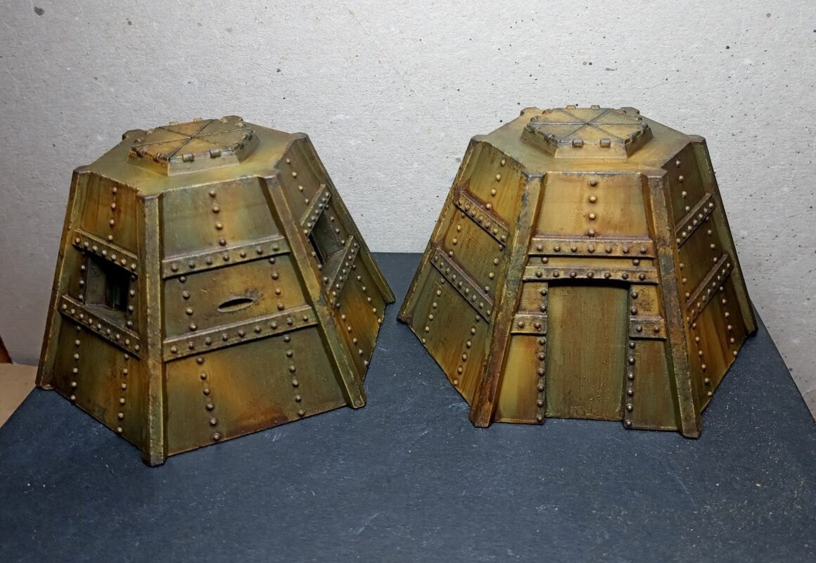 Wargaming Terrain Japanese Steel Pillbox Set (2 Pillboxes) Various Scales Historical Wargaming