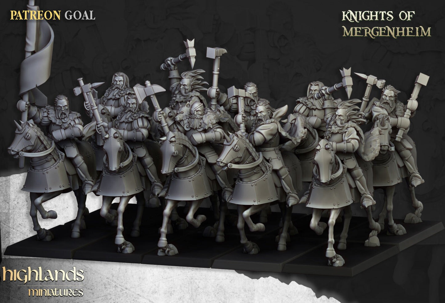 30mm Highland Miniatures Knights of Mergenheim x10 suitable for WFB