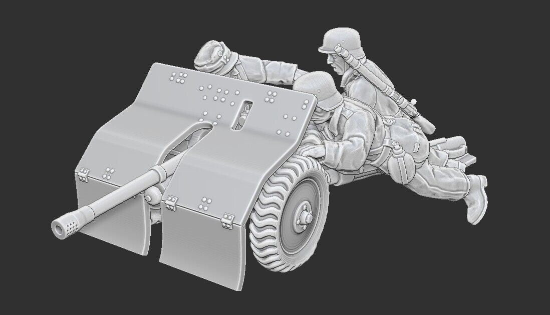 WWII Summer Finnish Bofors Anti Tank Gun with Crew Various Scales Historical Wargaming