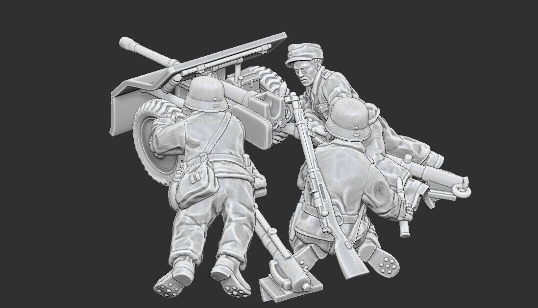 WWII Summer Finnish Bofors Anti Tank Gun with Crew Various Scales Historical Wargaming