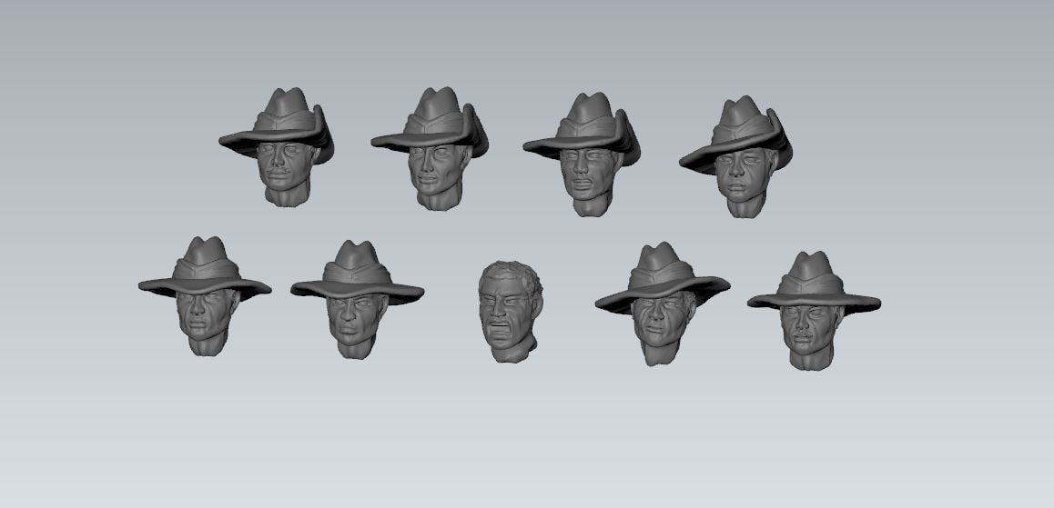 WWII Anzac Heads Set (9 heads) Various Scales Historical Wargaming (US tariffs are pre-paid by us)