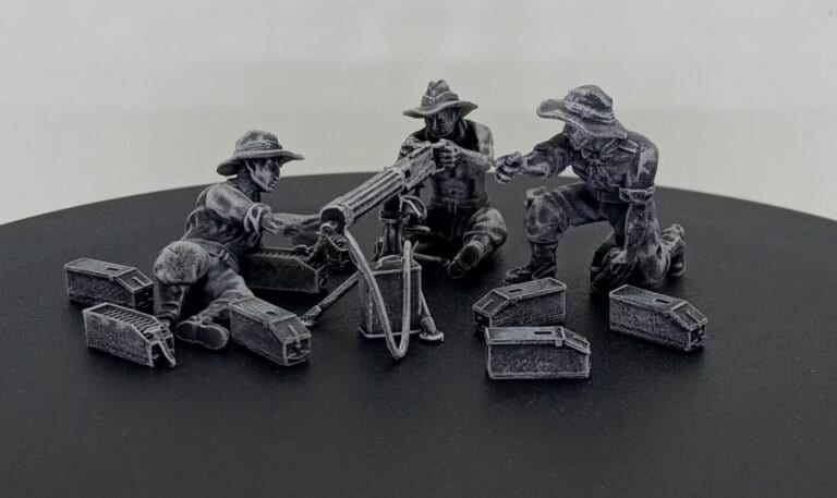 WWII Australian Vickers 303 MMG with Crew (3 models) Various Scales Historical Wargaming