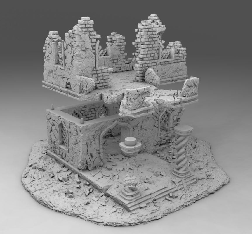 Wargaming Terrain Damaged Arab Building 4 Various Scales Historical Wargaming