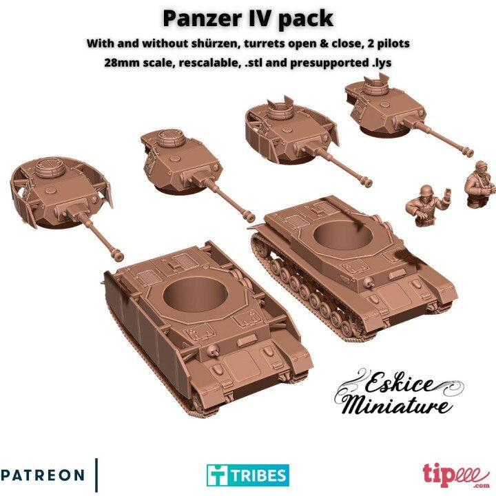 WWII German Panzer IV H Various Scales Historical Wargaming