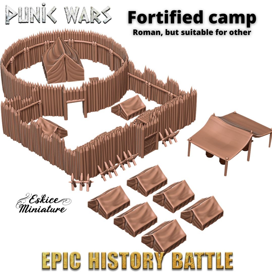 Wargaming Terrain Ancient Medieval Fortified Camp Various Scales Historical Wargaming