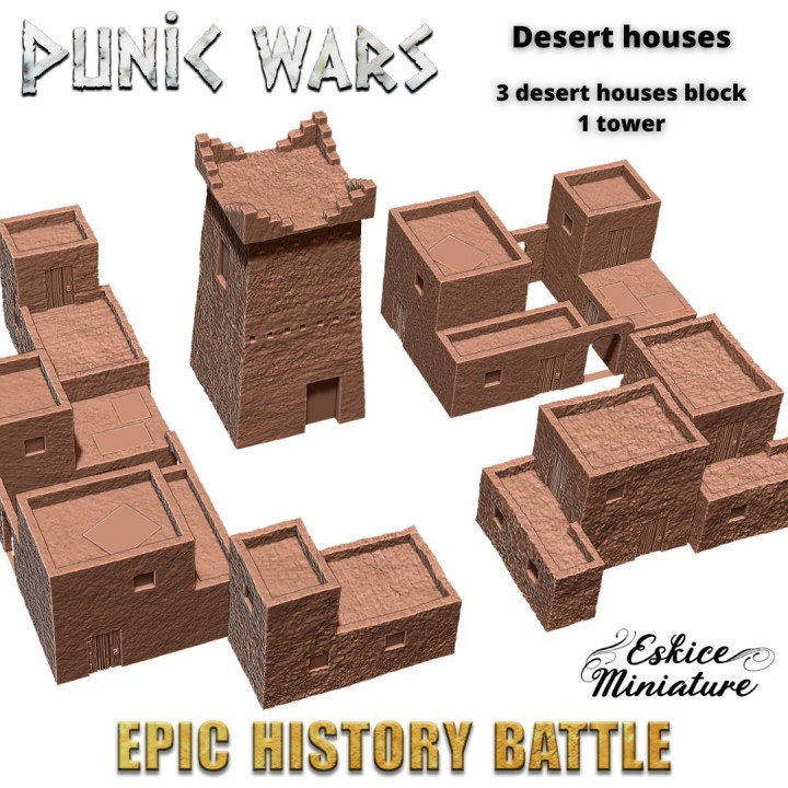 Wargaming Terrain Desert Houses Set Various Scales Historical Wargaming