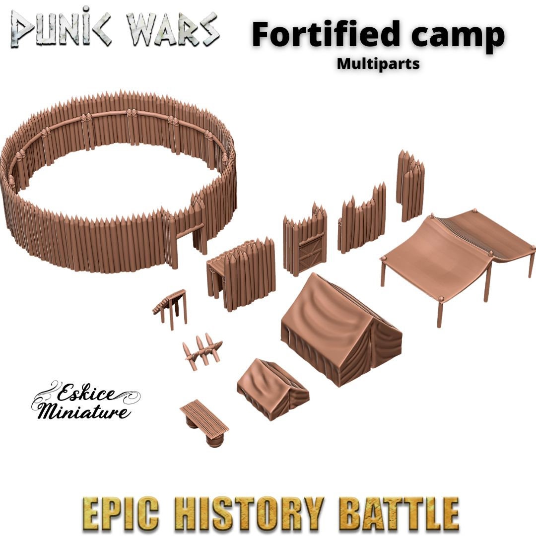 Wargaming Terrain Ancient Medieval Fortified Camp Various Scales Historical Wargaming (US tariffs are pre-paid by us)