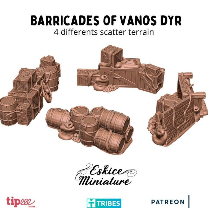 Wargaming Terrain Barricade Set Various Scales Historical Wargaming