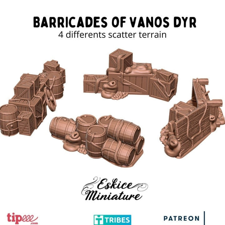 Wargaming Terrain Barricade Set Various Scales Historical Wargaming (US tariffs are pre-paid by us)