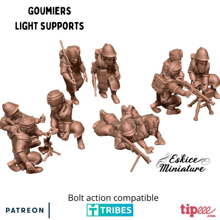 WWII French Goumiers Light Support Set (10 models) Various Scales Historical Wargaming