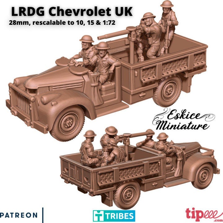 WWII British LRDG Chevrolet with Crew Various Scales Historical Wargaming (US tariffs are pre-paid by us)