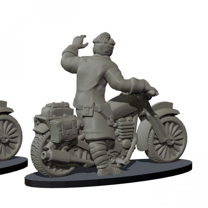 WWII French Bikers Unit (3 models) Various Scales Historical Wargaming