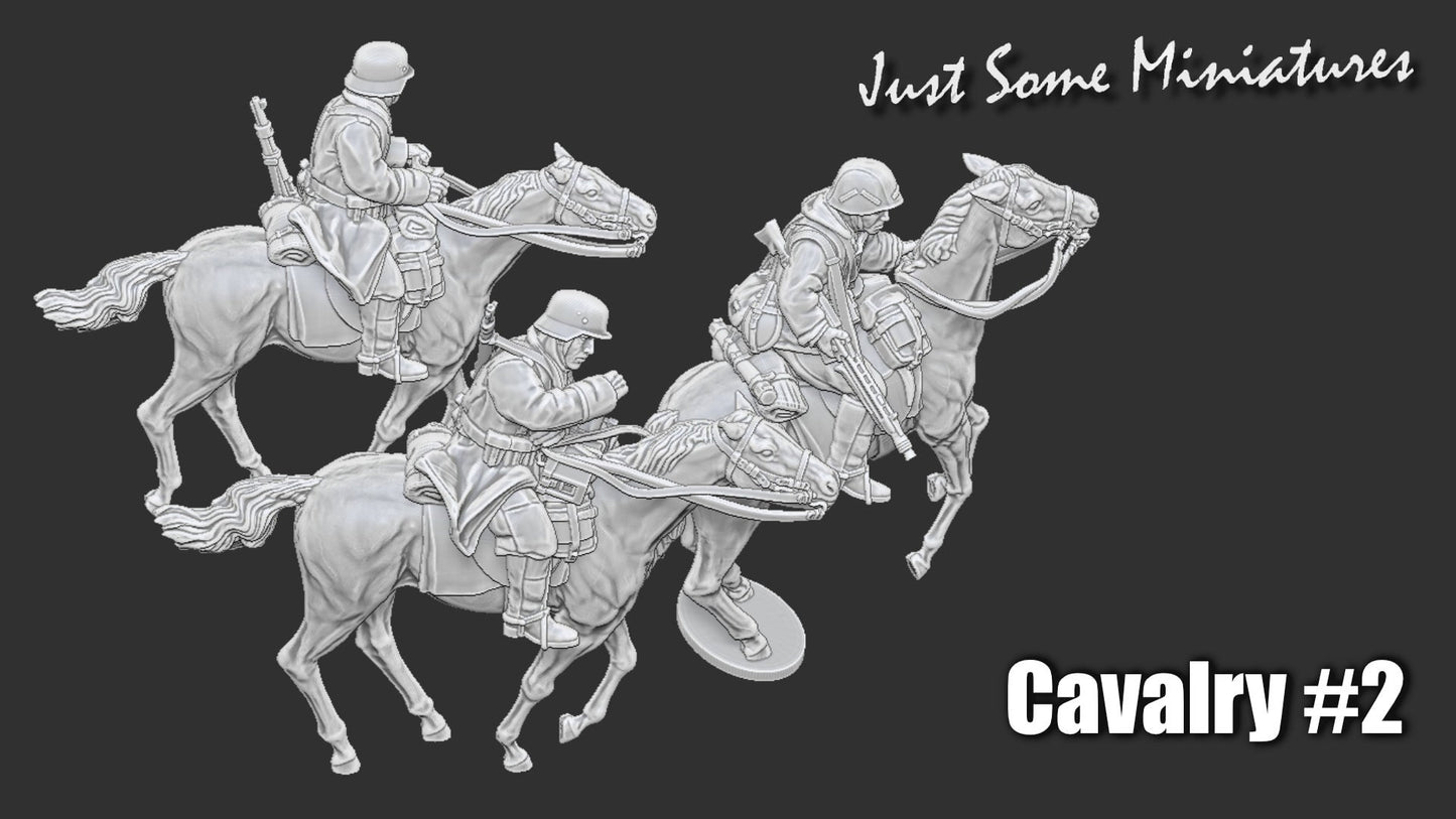 WWII Late War German Cavalry – MG und schutzen (3 models) Various Scales Historical Wargaming (US tariffs are pre-paid by us)