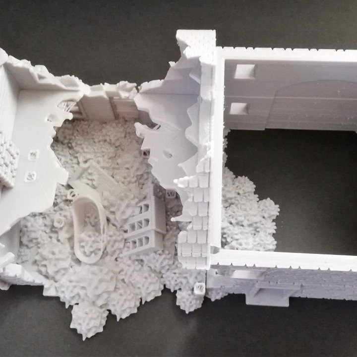 Wargaming Terrain Destroyed French House Various Scales Historical Wargaming