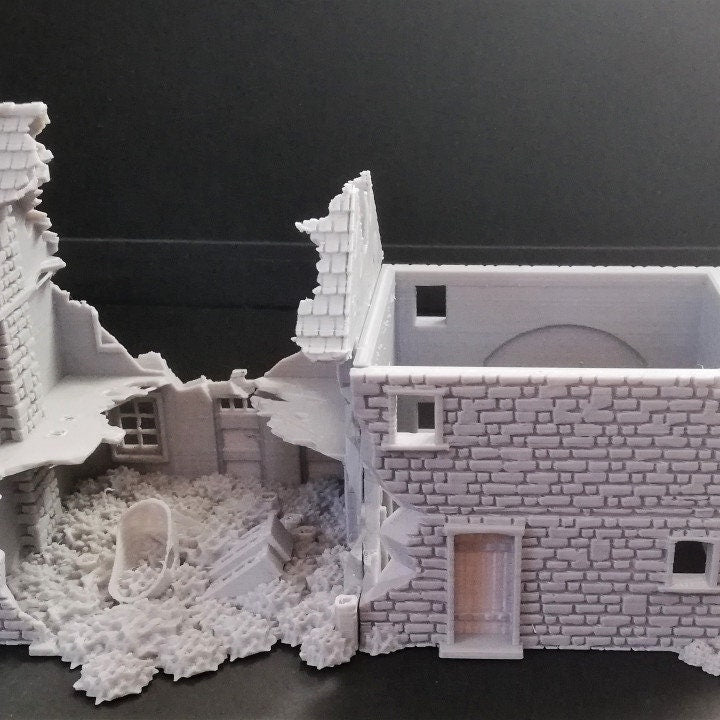 Wargaming Terrain Destroyed French House Various Scales Historical Wargaming