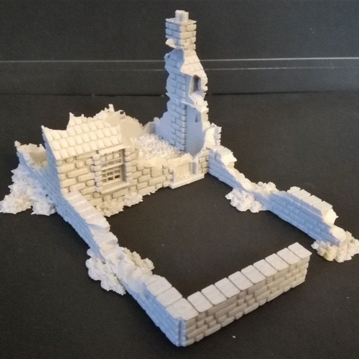 Wargaming Terrain Destroyed Small House Various Scales Historical Wargaming
