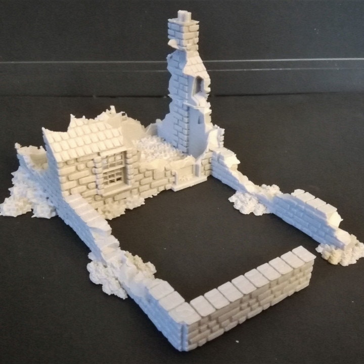 Wargaming Terrain Destroyed Small House Various Scales Historical Wargaming