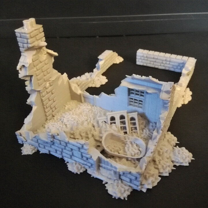Wargaming Terrain Destroyed Small House Various Scales Historical Wargaming