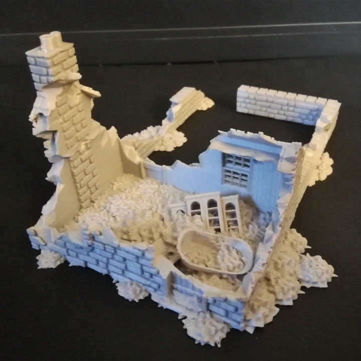Wargaming Terrain Destroyed Small House Various Scales Historical Wargaming