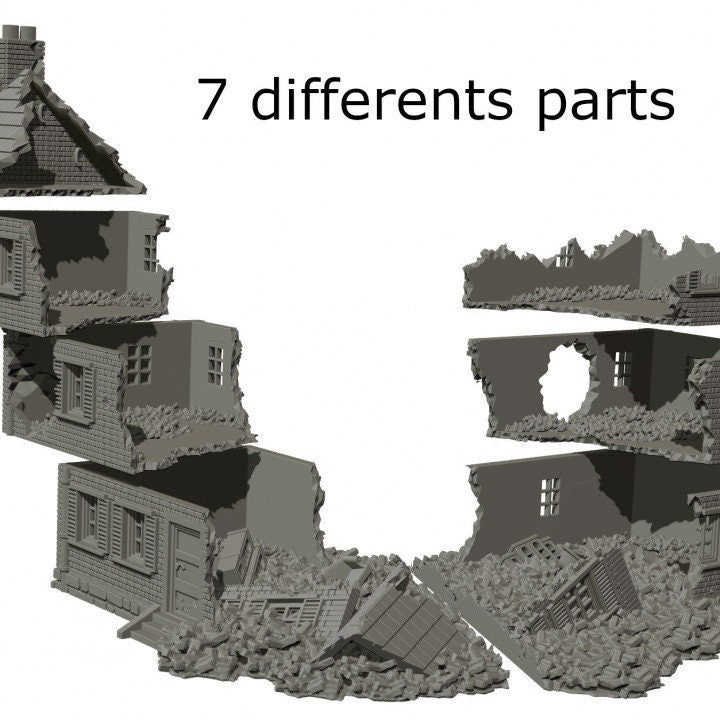 Wargaming Terrain Large Destroyed Building Various Scales Historical Wargaming