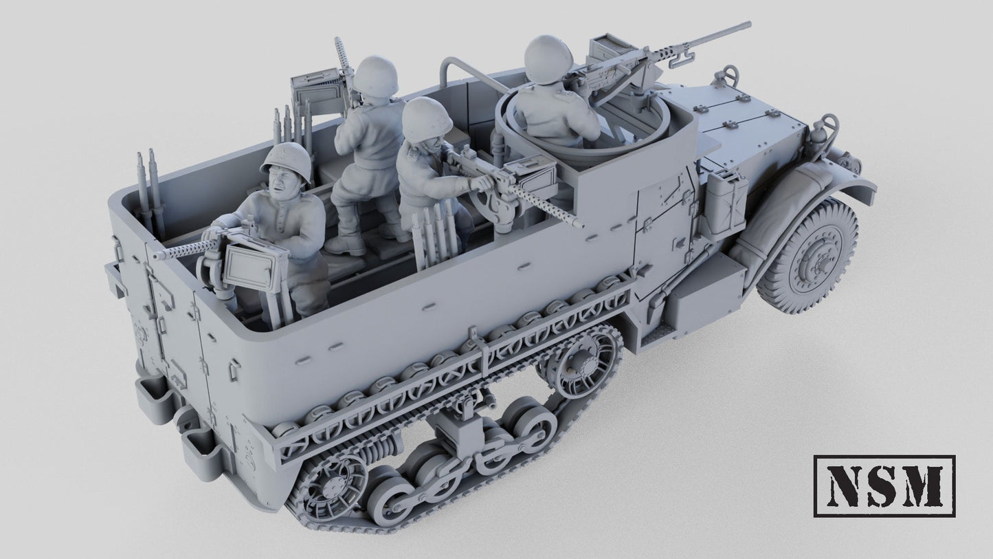 WWII Soviet M5A1 Halftrack with Crew Various Scales Historical Wargaming