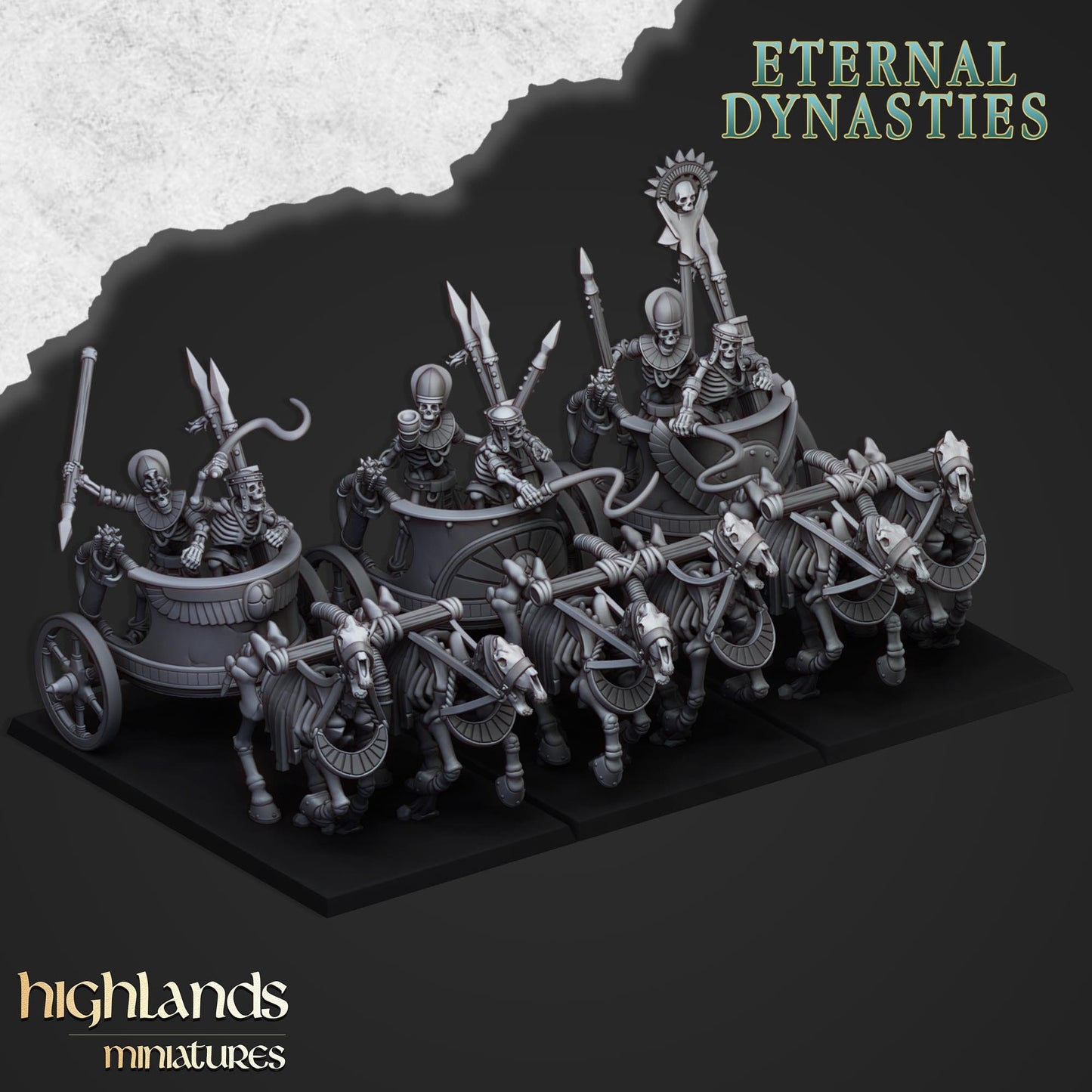 Highland Miniatures Ancient Skeletal Chariots (3)